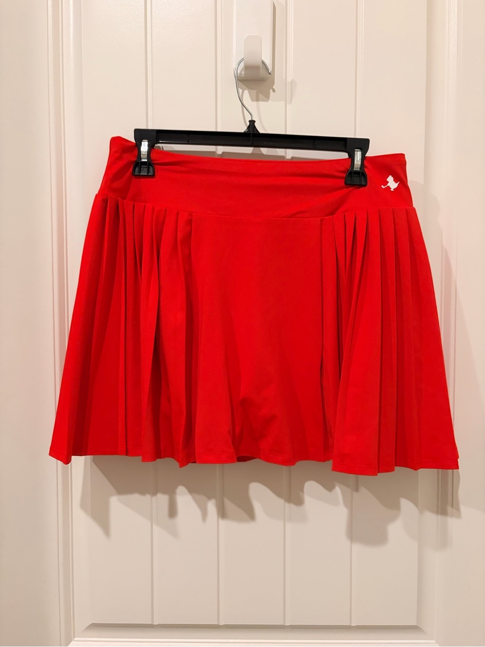 Pleated Mini Skirt in Vivid Red